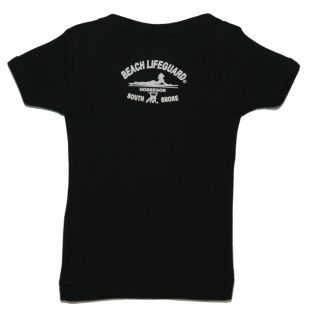 Tee shirt manches courtes Beach Lifeguard Noir